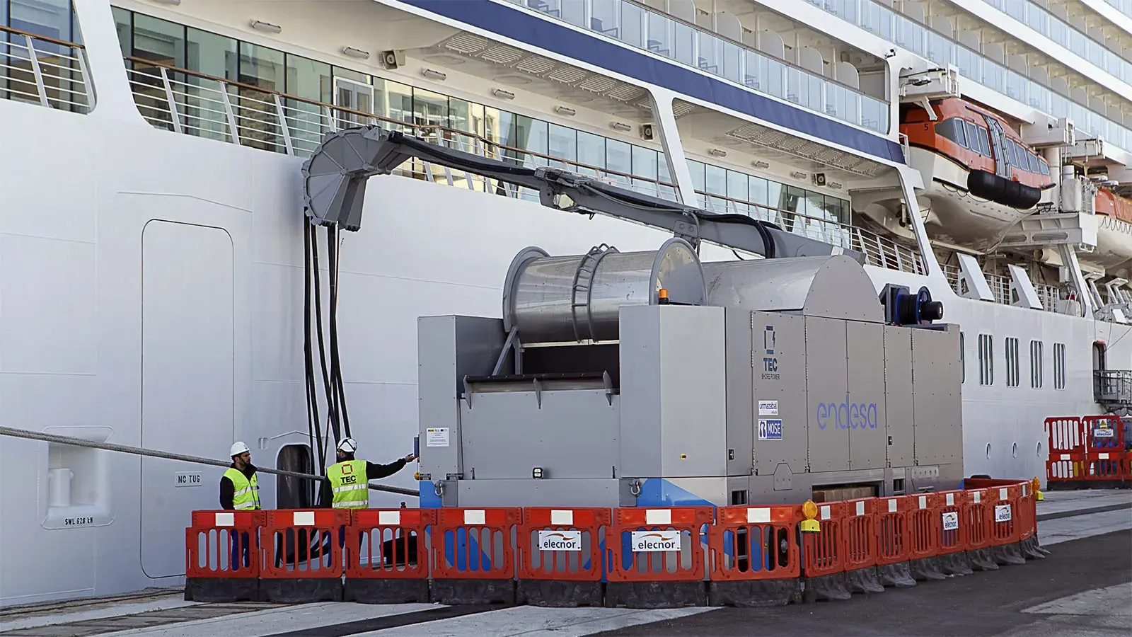 Electrificación portuaria en España Sistema de electrificación en muelles españoles
