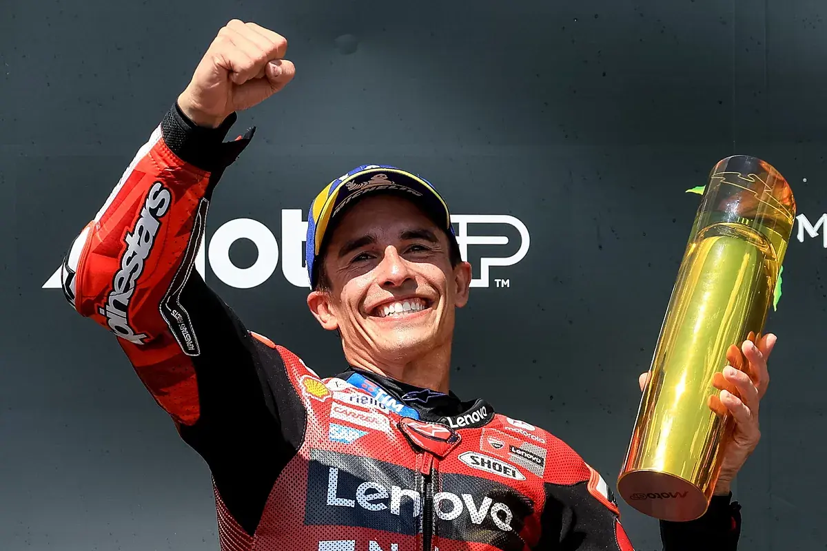 Marc Márquez oficial Ducati Márquez celebrando con Ducati