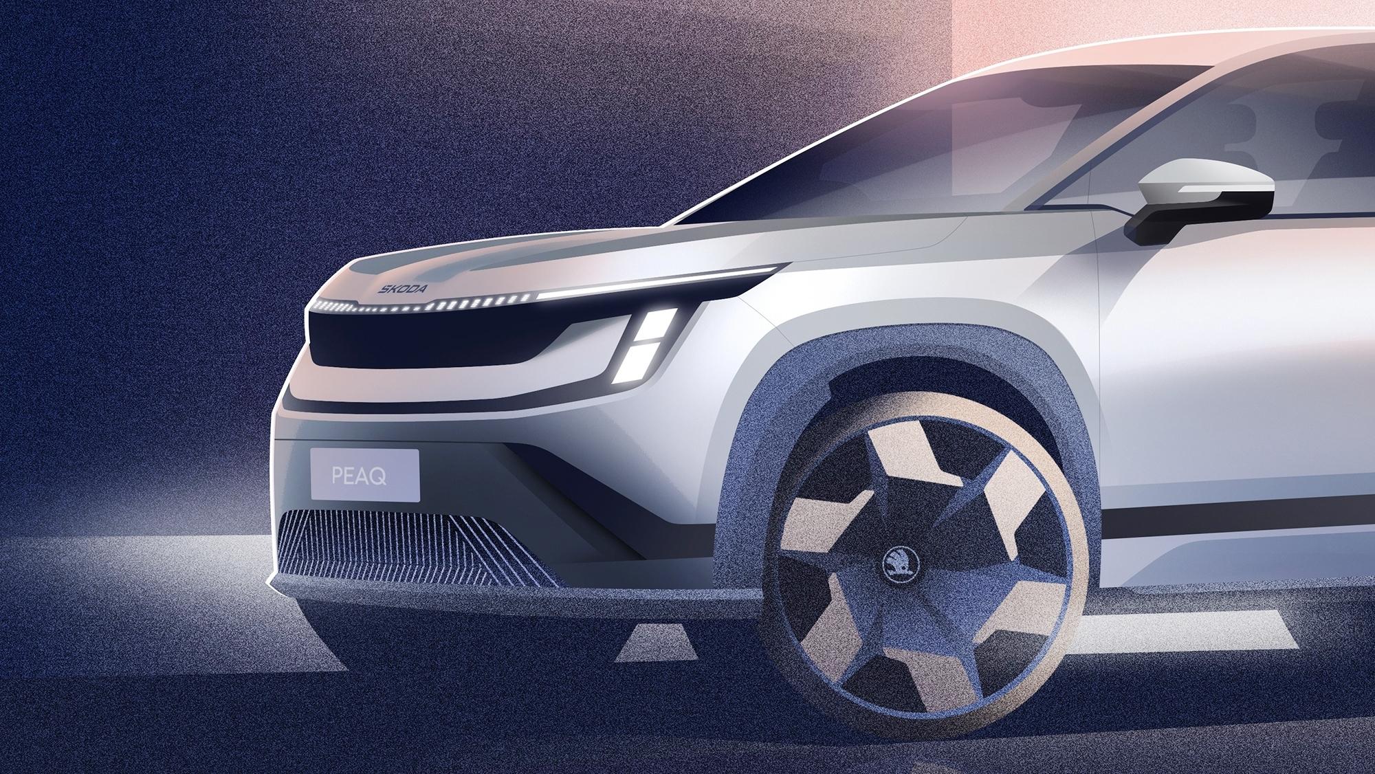 Skoda Peaq SUV eléctrico de siete plazas detalle