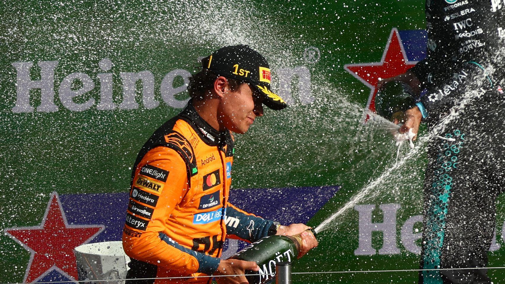 Celebración de Lando Norris